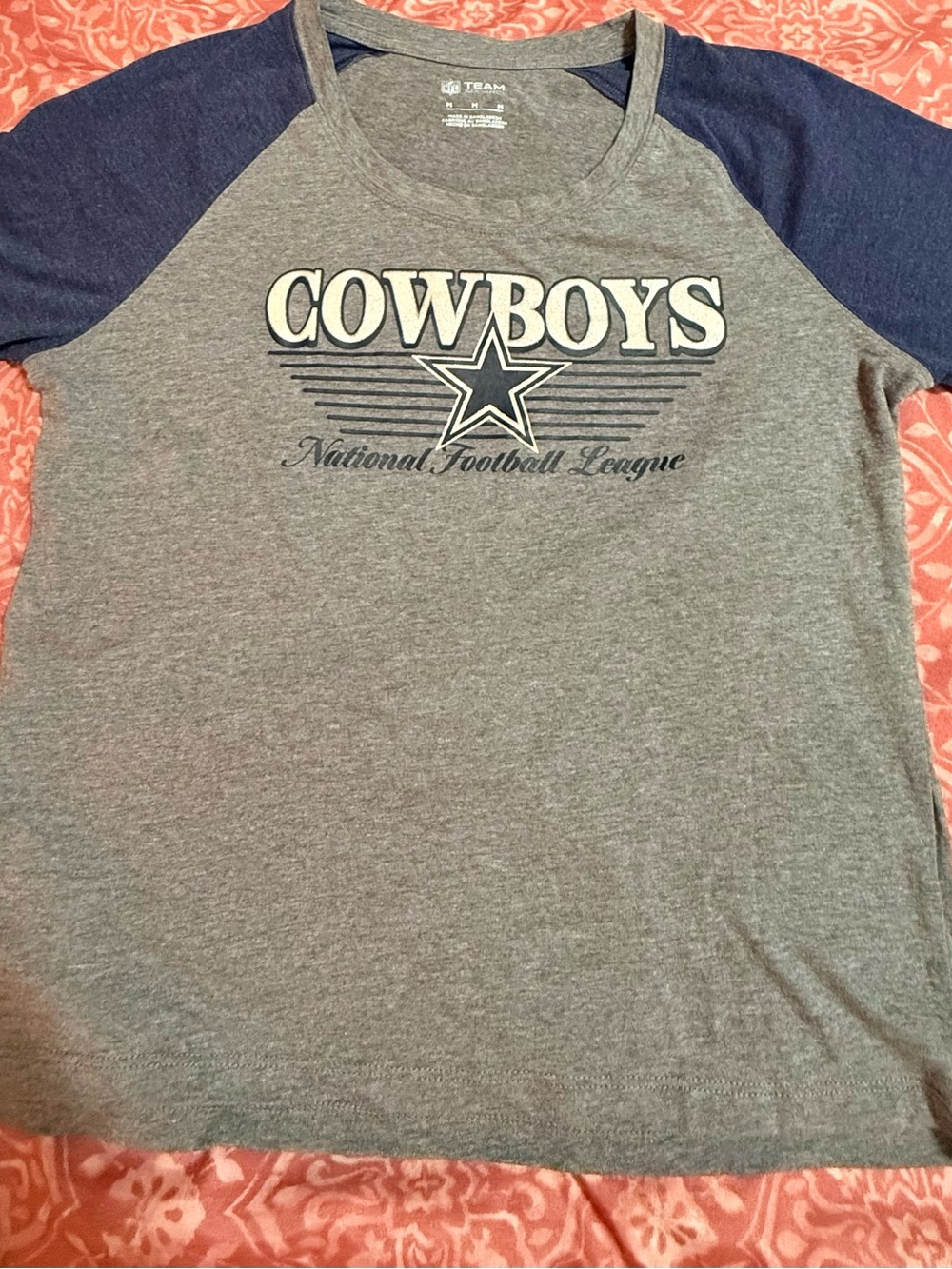 Cowboys Raglan Tee - Gray and Navy